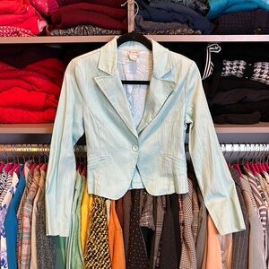 Steps blue one button 2 pocket blazer size M